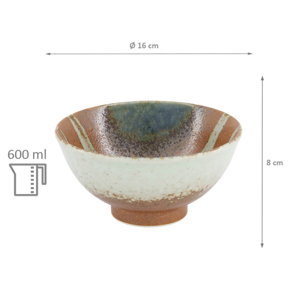 TDS, Suisho-Schale mit Rand, Aka-cha, Ø 16 x 8 cm 600 ml, Braun, Art.-Nr. 34253