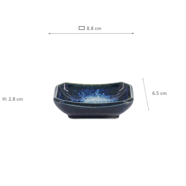 TDS, Angled Sauce Choku Bowl, Cobalt Blue, 8.8x6.5x2.8cm, Item No. 34256