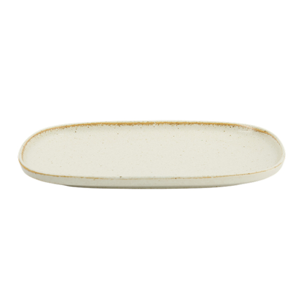 TDS, Oval Plate, Umizuna Beige, 24x16x2cm, Item No. 34288