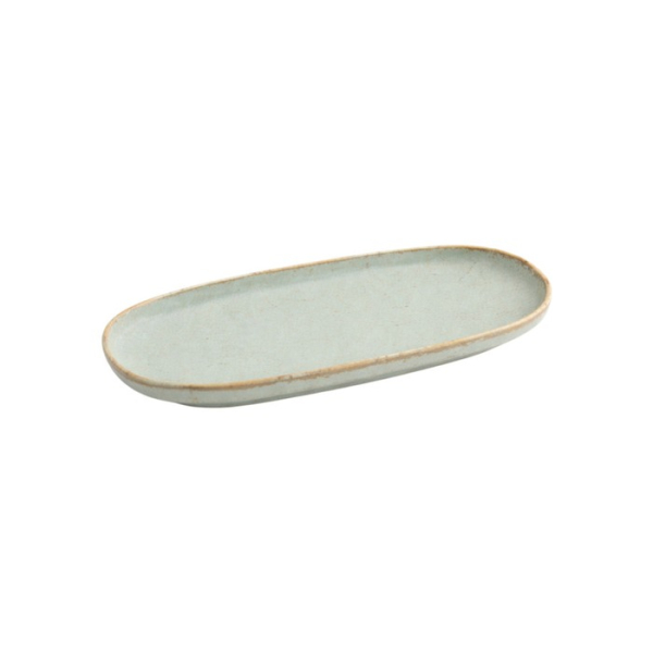 Oval Plate Minto Green, Porcelain, 24 × 16 × 2 cm, Item No. 34295