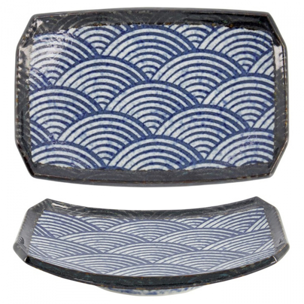 TDS, Sushi Set, Aisai Seigaiha, 3tlg, Art.-Nr. 501843