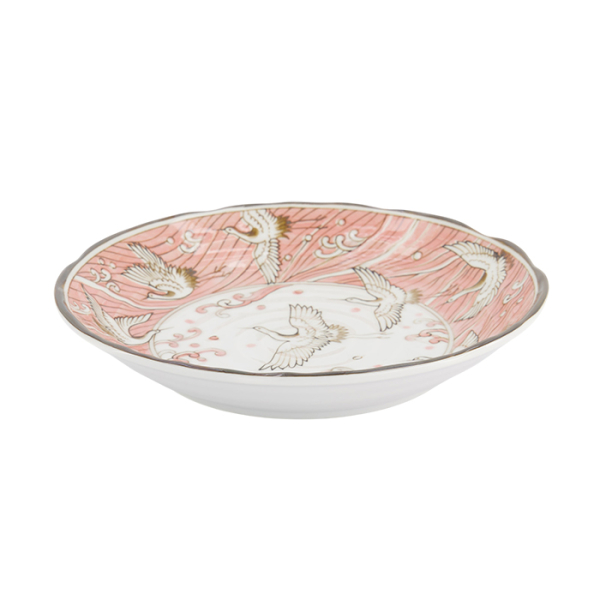 TDS, Plate, Crane, Pink, Ø 22x4cm, Item No. 617355