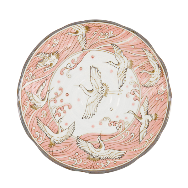 TDS, Plate, Crane, Pink, Ø 22x4cm, Item No. 617355