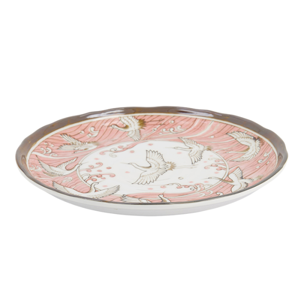 TDS, Plate, Crane, Pink, Ø 24.7x3cm, Item No. 617379