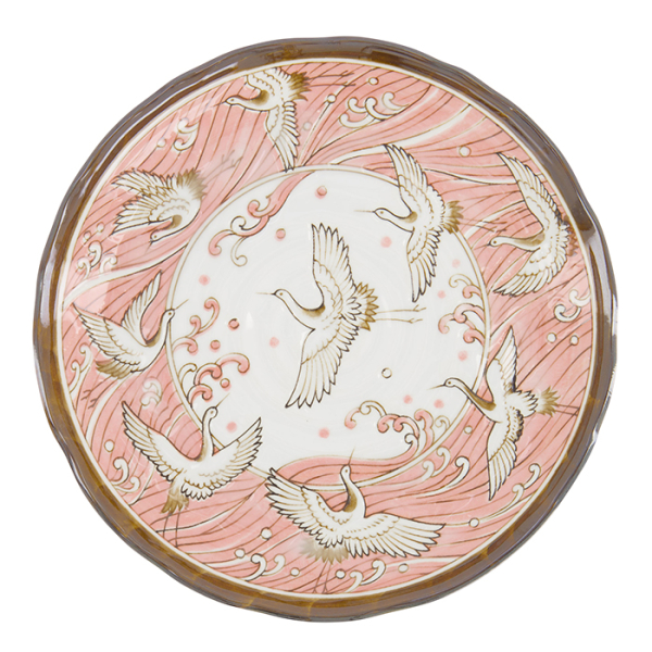 TDS, Plate, Crane, Pink, Ø 24.7x3cm, Item No. 617379