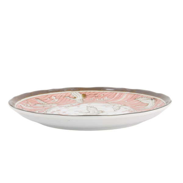 TDS, Plate, Crane, Pink, Ø 24.7x3cm, Item No. 617379
