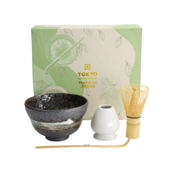 TDS, Matcha Bowl Giftset , 4-piece set, 13 x 8 cm, Uzushio, Item No. 617393