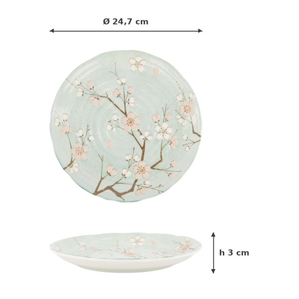 Teller Fujisakura Grün, Porzellan, Ø 24,7 cm, Art.-Nr. 617515