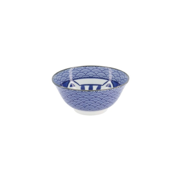 Tayo Bowl Kawaii Lucky Cat Neko Seikaiha-Neko Blue, Porcelain, 550 ml, Item No. 617607