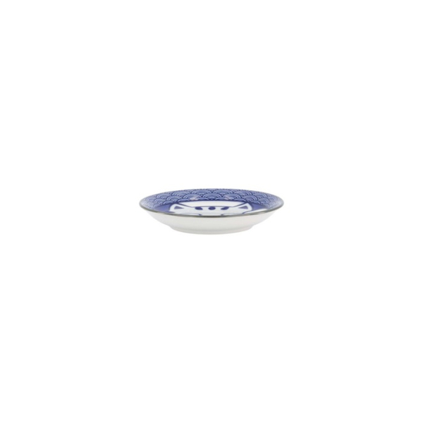 Sauce Bowl Kawaii Lucky Cat Neko Seikaiha-Neko Blue, Porcelain, Ø 12 cm, Item No. 617652