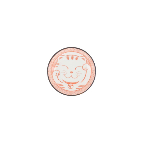 Sauce Bowl Kawaii Lucky Cat Neko Seikaiha-Neko Red, Porcelain, Ø 12 cm, Item No. 617713