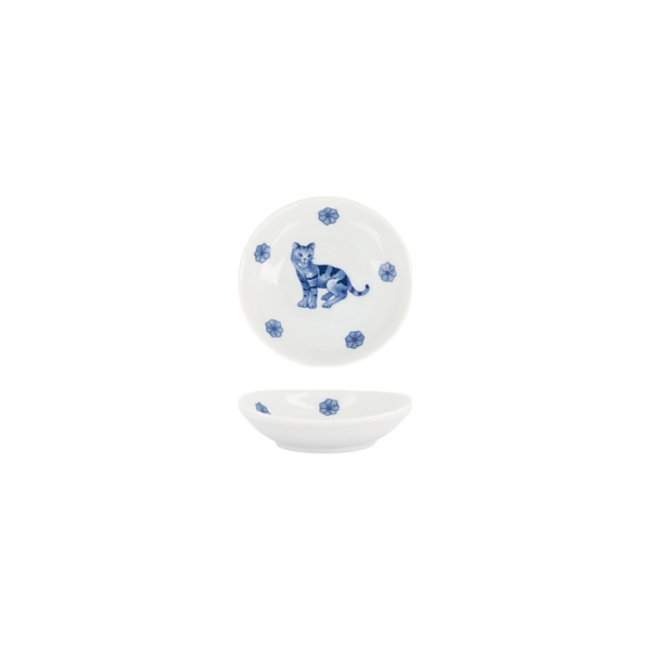 Sauce Bowl Kawaii Hananeko Cat Blue, Porcelain, &Oslash; 9.8 cm