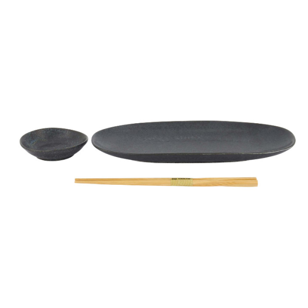 TDS, Sushi Set, Onyx Noir, Giftset, 2-piece set with Chopsticks, Item No. 619465