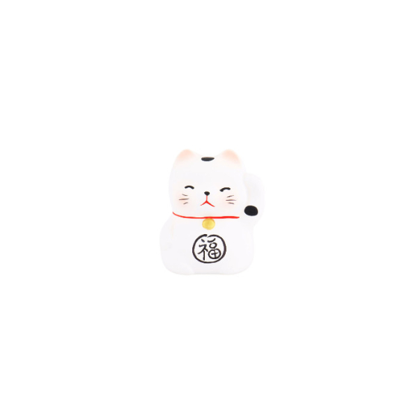 TDS, Lucky Cat, Decoration, White, 5.2 cm - Item No. 6196