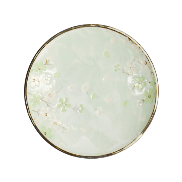 TDS, Plate, Green Cosmos, Ø 19.5cmx3cm, Item No. 7801