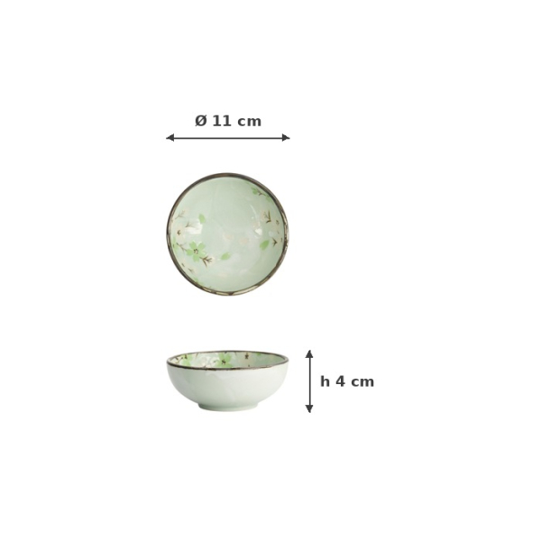 Bowl Green Cosmos, Stoneware, 200 ml, Item No. 7814