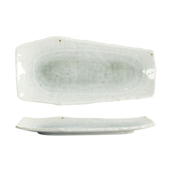 Servierplatte Mino Craft Wei&szlig;/Gr&uuml;n, Steinzeug, 32,4 &times; 16 cm