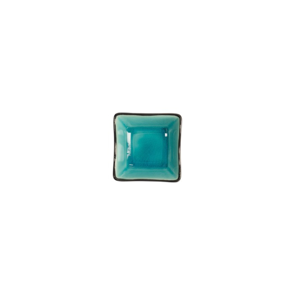 Quadratische Schale Glassy Türkis, Steinzeug, 8,3 × 8,3 × 3,5 cm, Art.-Nr. 8166