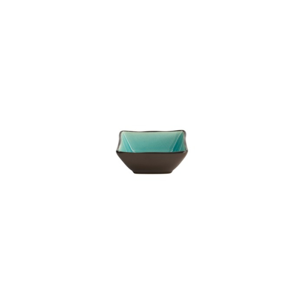 Quadratische Schale Glassy Türkis, Steinzeug, 8,3 × 8,3 × 3,5 cm, Art.-Nr. 8166