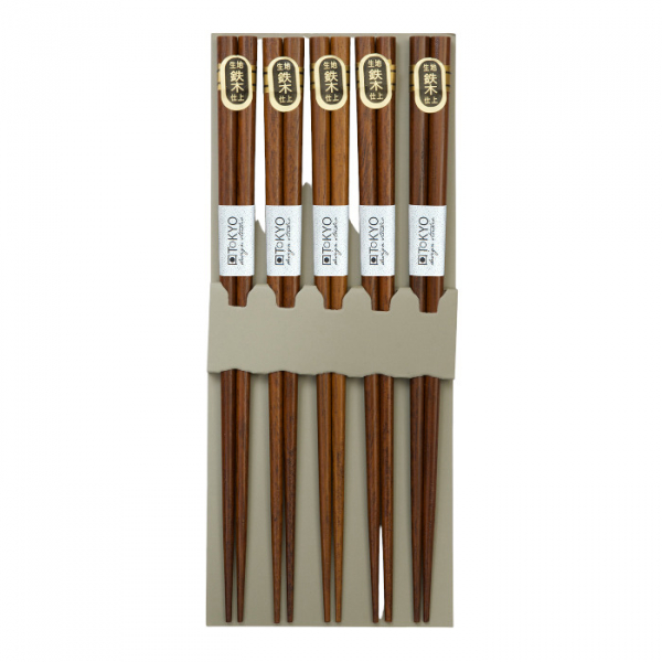 Classic Brown Chopstick Set 5 pair at Tokyo Design Studio 