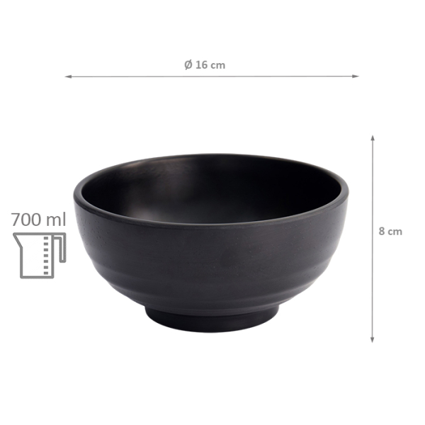 TDS, Bowl, Melamine, Ø 16x8cm, 700ml, Item No. 8555