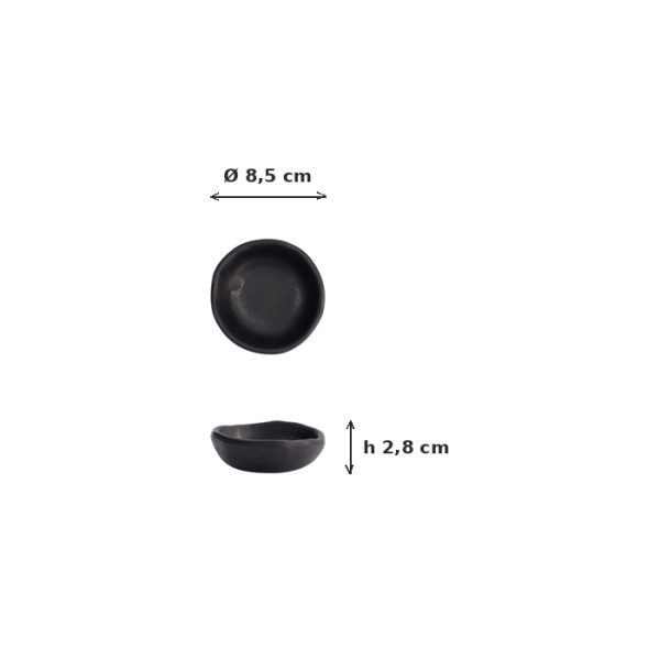Sauce Bowl Black, Melamine, 90 ml, Item No. 8563