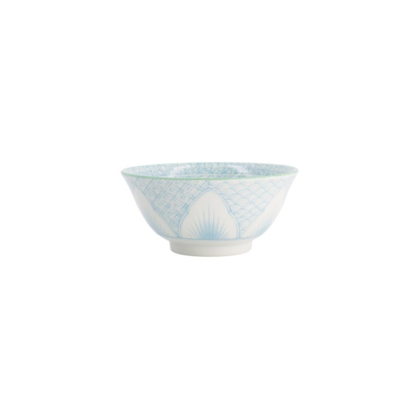 Rice Bowl Lily Flower Oriental HB Mixed Bowls Hell Blue, Porcelain, 550 ml, Item No. 8967