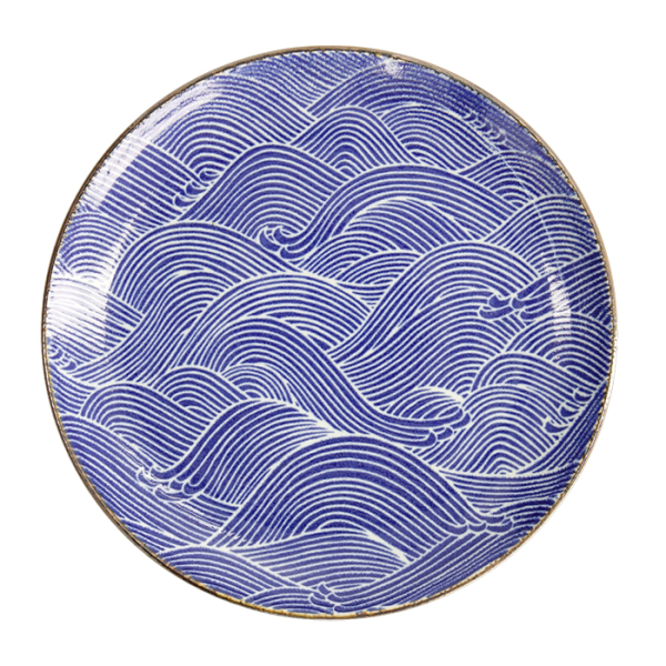 TDS, Teller, Seigaiha, Blau, Ø 25x3cm, Art.-Nr. 14158