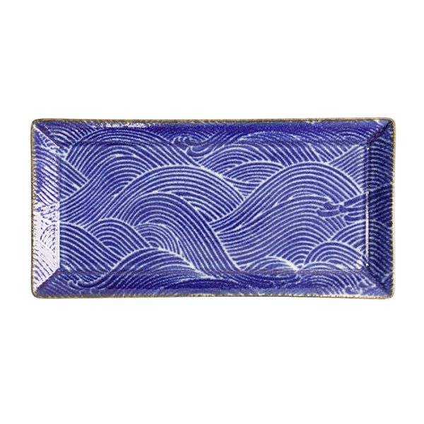 TDS, Teller, Seigaiha, Blau, 23x11.5cm, Art.-Nr. 14159