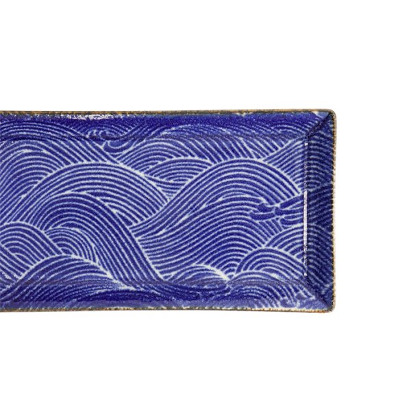 TDS, Teller, Seigaiha, Blau, 23x11.5cm, Art.-Nr. 14159