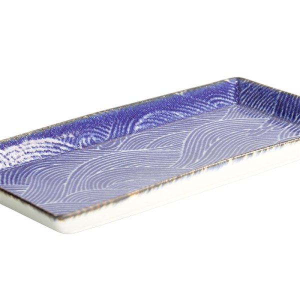 TDS, Teller, Seigaiha, Blau, 23x11.5cm, Art.-Nr. 14159