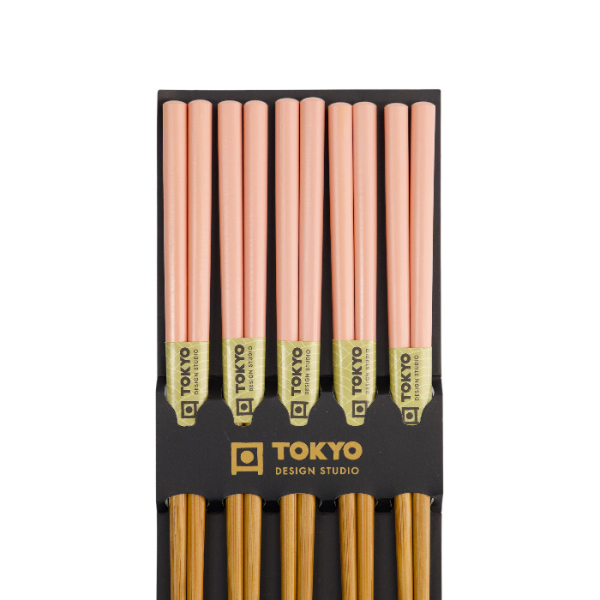 TDS, 5 Paar Essstäbchen, Bamboo, Rosa, Art.-Nr.14456