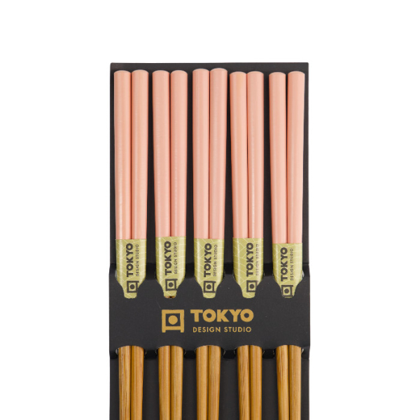 TDS, 5 Paar Essstäbchen, Bamboo, Rosa, Art.-Nr.14456