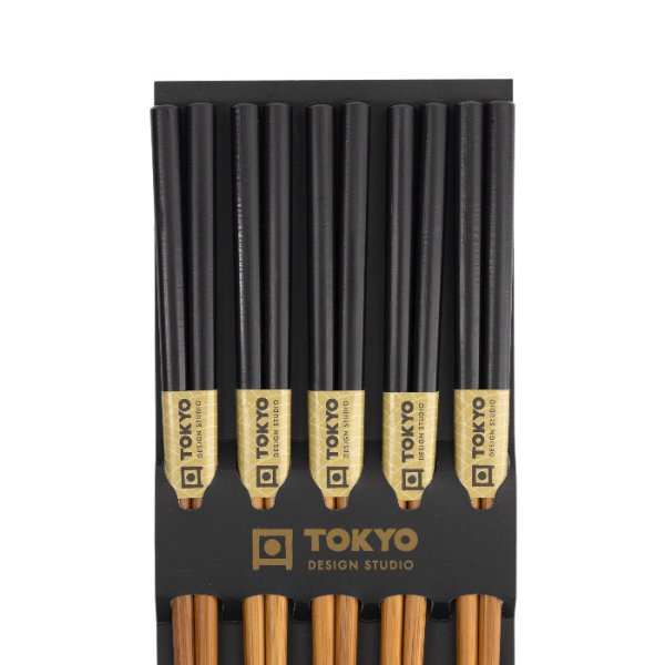 TDS, 5 Paar Essstäbchen, Bamboo Schwarz, Art.-Nr. 14461
