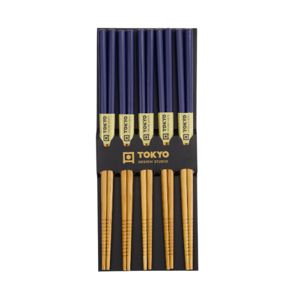 Bamboo Blau 5 Paar Essstäbchen bei Tokyo Design Studio