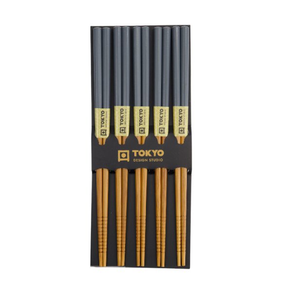 Bamboo Grau 5 Paar Essstäbchen bei Tokyo Design Studio