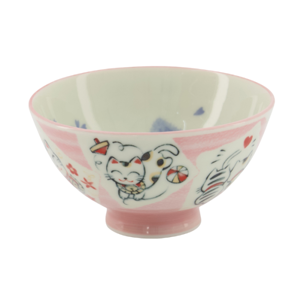 TDS, Schale, Kawaii Katze Neko, Rosa, Ø 11,2 x 6 cm, 300 ml - Art Nr. 14973