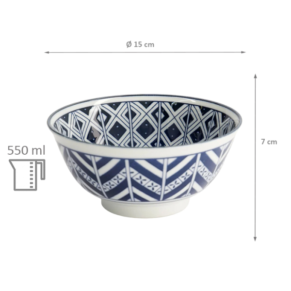 Reisschale Tokyo Blue Mixed Bowls, Porzellan, 550 ml, Art.-Nr. 15405