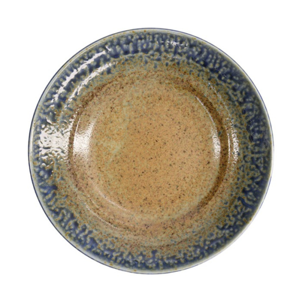 Deep Plate Mino Yaki Blue, Brown, Stoneware, Ø 28.5 cm, 1.3 L, Item No. 15453