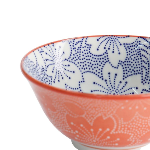 Tayo Bowl Mixed Bowls Sakura Blue, Red, Porcelain, 500 ml, Item No. 15463