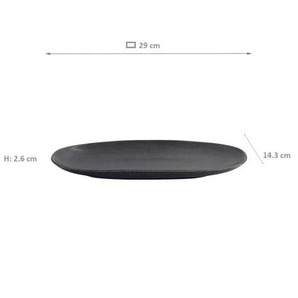 TDS, Plate, Onyx Noir, 28.5 cm x 14 cm, Item No. 15547