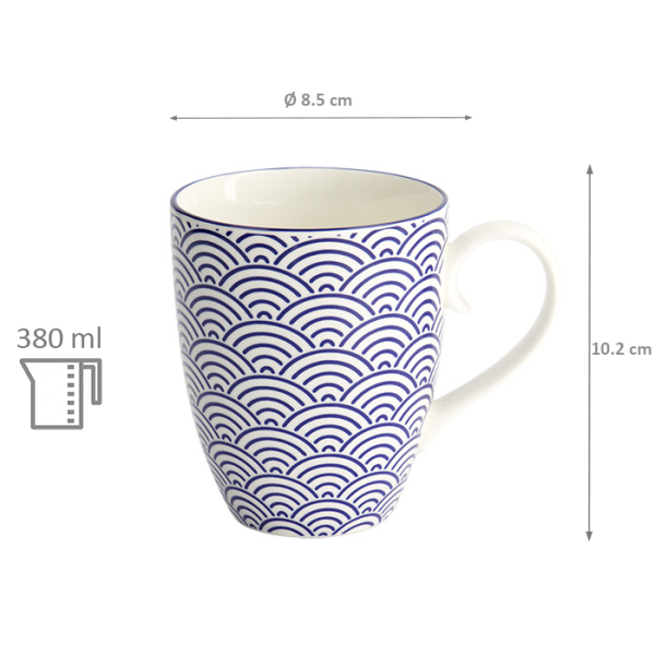 TDS, Mug Set, 4-piece set, Giftset, Nippon Blue, Ø 8.5 x 10.2 cm 380 ml, Item No. 17989