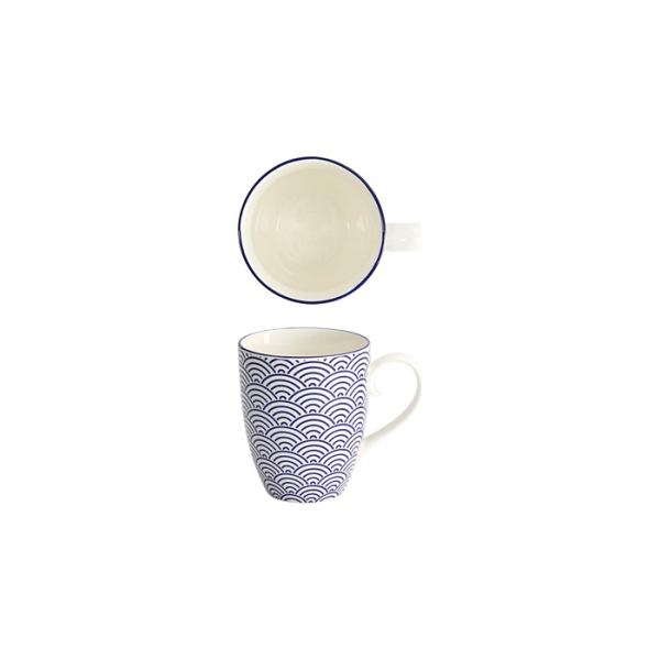 Mug Nippon Blue Waves Blue, White, Porcelain, 380 ml