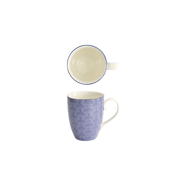 Tasse Nippon Blue Dots Blau/Wei&szlig;, Porzellan, 380 ml