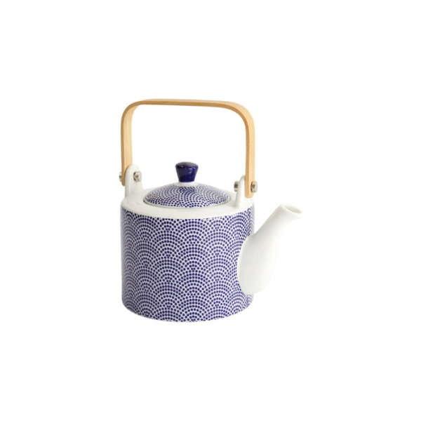 Teekanne Nippon Blue Dots Blau/Wei&szlig;, Porzellan, 800 ml