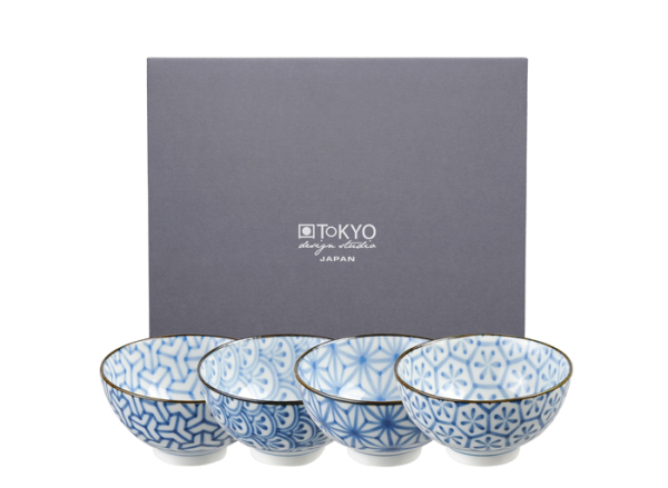 Mixed Bowls Kristal 4 Rice Bowl Set at Tokyo Design Studio (picture 1 of 6)