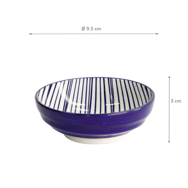 TDS, Sauce Bowl, Nippon Blue, Lines, Ø 9.5 x 3cm - Item No. 15988