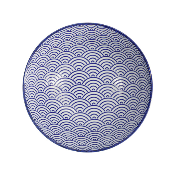 TDS, Ramen Bowl, Nippon Blue, Waves, Ø 21 x 7.8 cm 1000 ml - Item No. 16012