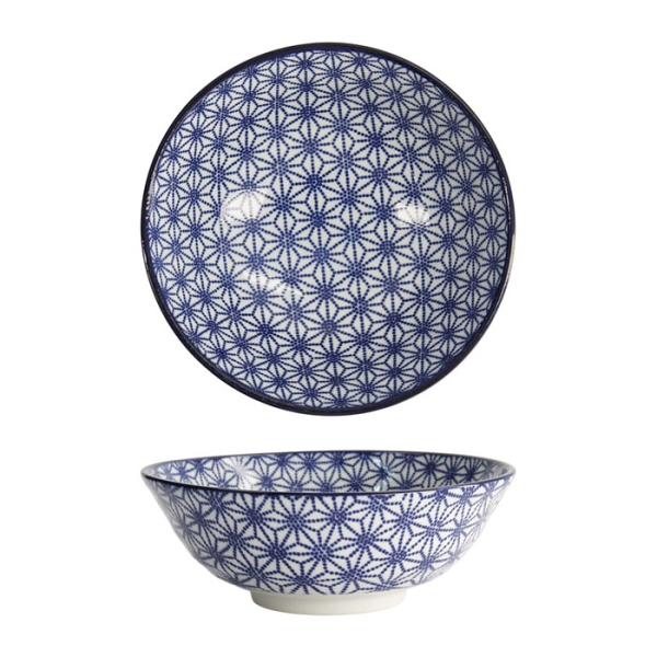 Ramen Bowl Soba- Nippon Blue Stars, Porcelain, 1 L