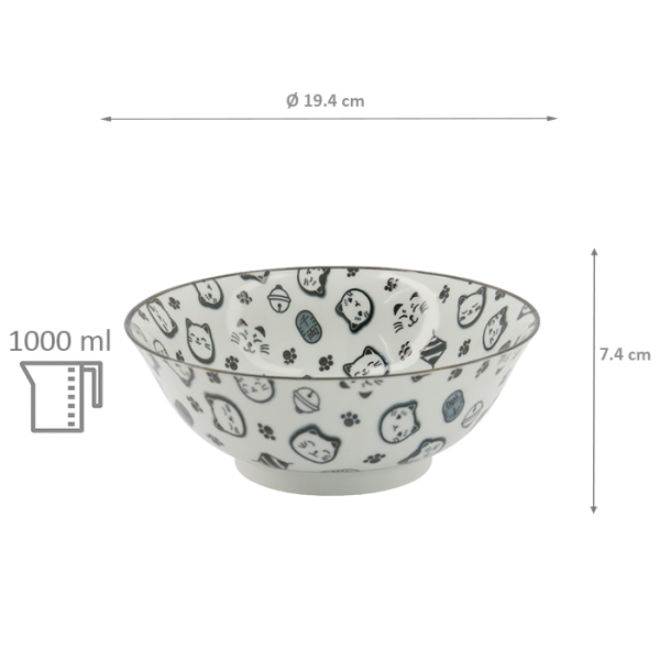 Kawaii Glückskatze (Lucky Cat) Neko Ramen-Schale bei Tokyo Design Studio (Bild 5 von 5)